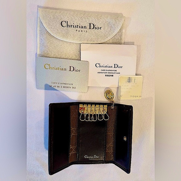 Dior Accessories - Brand New Never Used Christian Dior Quilted Brown Leather Key Case